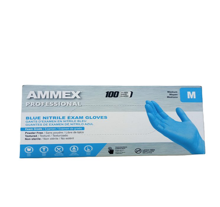 Ammex Professional Nitrile Gloves (Blue color) L Regino