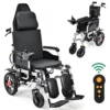Electric motorized wheelchair with footrest