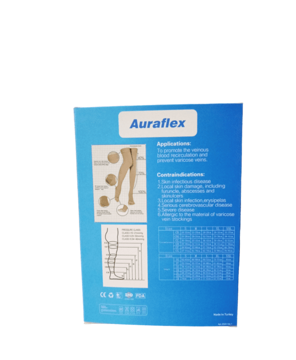 Features: Made of microfiber soft and breathable material Moiture-wicking provides graduated compression Tightest pressure is at the ankle Pressure decreases as it goes up the leg Uses: Prevents venous disorders Relieves heavy and aching legs Decreases venous pressure Prevents formation of blood clots Aids in the treatment of ulcers in the lower legs Increases blood circulation Can be worn by people who are at risk for circulation problems