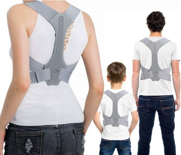 A posture corrector brace is a device designed to help improve and maintain good posture by providing support and stability to the upper back, shoulders, and spine. here are some common features and uses of a posture corrector brace: 1. Adjustable straps: Allows for a customizable fit 2. Breathable materials: For comfort and ventilation 3. Ergonomic design: contours to the natural shape of the upper back 4. Supportive padding: provides cushioning and stability 6. Lightweight: Easy to wear under clothing