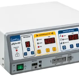 roduct Description Alpha Series of surgical diathermies that are combination of ease of use, optimal set of features and advanced patient safety. Alpha Series surgical diathermies are designed using the state of art technologies. Use of high speed microcontrollers helps to deliver the output power precisely. They provide precise output, work on generators and inverters on wide range of input voltage and they are light weight. Alpha Series provide unmatched usability: Be it feather touch keys, digital display, ability to store your favorite settings using programs. The ease of use allows you to derive the maximum benefit of the various features of the surgical diathermy. Various modes in Monopolar Cut (Pure Cut with two Blends), Monopolar Coagulation (Spray, Fulgurate and Desiccate) and Bipolar Coagulation (Micro and Precise) are designed to provide an optimal set of features.Power fail memory allows all current settings stored at the time of power fail and are instantly available on switch on of the machine. In summary, Alpha Series provides the optimal performance for different surgeons’ needs.Alpha Series of surgical diathermies that are combination of ease of use, optimal set of features and advanced patient safety. Alpha Series surgical diathermies are designed using the state of art technologies. Use of high speed microcontrollers helps to deliver the output power precisely. They provide precise output, work on generators and inverters on wide range of input voltage and they are light weight. Alpha Series provide unmatched usability: Be it feather touch keys, digital display, ability to store your favorite settings using programs. The ease of use allows you to derive the maximum benefit of the various features of the surgical diathermy. Various modes in Monopolar Cut (Pure Cut with two Blends), Monopolar Coagulation (Spray, Fulgurate and Desiccate) and Bipolar Coagulation (Micro and Precise) are designed to provide an optimal set of features. Power fail memory allows all current settings stored at the time of power fail and are instantly available on switch on of the machine. In summary, Alpha Series provides the optimal performance for different surgeons’ needs. Safety FeaturesProtection class according to EN 60 601-1 Type according to EN 60 601-1 CF