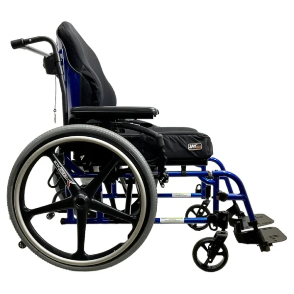 The wheelchairs frame is constructed from lightweight, yet sturdy materials like aluminum, ensuring strength and durability without excessive weight. Despite its lightweight 65 lbs. frame, it is capable of supporting users of up to 300 lbs. The Jay Cushion is a premium seating solution known for its exceptional support and pressure relief. Designed to prevent pressure sores, it features multi-layer foam, including memory foam, for superior comfort. This exact level of comfort also applies to the included Jay backrest, ensuring the user is at their most comfortable at all times! The included transit kit is an essential addition for those who need to transport the wheelchair in vehicles. It ensures that the chair remains secure during transit, meeting safety regulations and standards.