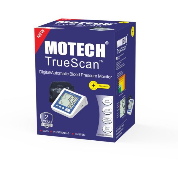 Motech Truescan Blood pressure monitors, also called sphygmomanometers, are devices used to measure blood pressure, typically showing systolic and diastolic pressures along with heart rate, and come in automatic or semi-automatic models.