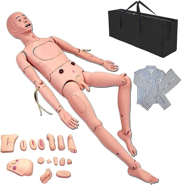 Nursing Skills Training Manikin 5.24ft Life Size Full Body Female Care Patient Human Model Multifunction Demonstration Mannequin Body