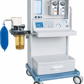 ouble vaporizer anesthesia machine, like the Jinling-01B advanced model, is designed to allow for the use of two different anesthetic agents. It typically includes features like a flowmeter range for N2O (0.1-10L/min), multiple ventilation modes (IPPV, SIPPV, MANUAL), and adjustable tidal volume (50-1500ml).