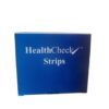 HealthCheck blood glucose test strips used with a BGCheck Smart meter. These strips are designed for the quantitative measurement of blood sugar levels in whole blood. They are individually packed and sealed in foil to maintain accuracy.
