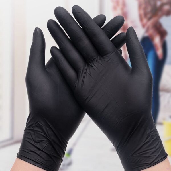 Black Nitrile Disposable Medical Exam Gloves100pcsFree Latex- Food Gloves