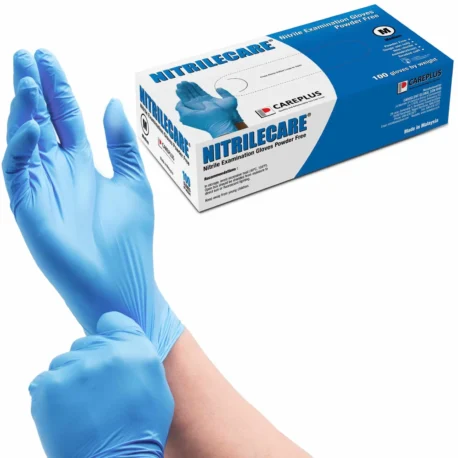 Blue Nitrile Powder Free Examination Gloves 100pcs in a Pack