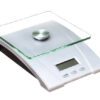 Camry EK5055 digital kitchen scale. Key specifications and features of similar kitchen scales include: Type: Digital kitchen scale Material: Glass platform Maximum Capacity: Typically up to 5 kg or 11 lbs Units: Grams, ounces, pounds, milliliters Display: LCD backlight