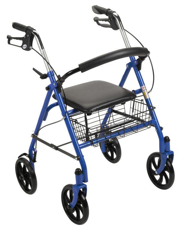 Four Wheel Rollator Walker with Fold Up Removable Back Support