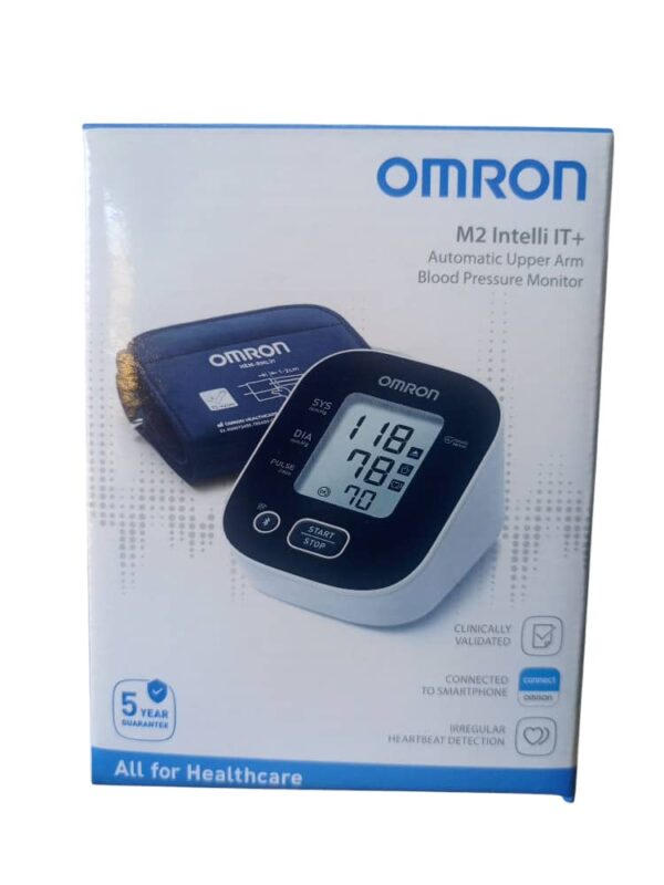 BENEFITS OF OMRON M2 INTELLI IT It has Bluetooth connectivity 5years Warranty 30 Memory capacity Body movement detector irregular heartbeat detector Hypertension detector Clinically validated