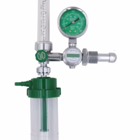 Oxygen regulators are intended for the administration of oxygen to patients that are deemed by a physician to need increased oxygen levels to improve or stabilize their breathing conditions. It is a pressure-reducing device that lowers the pressure of the oxygen from a cylinder to a level that can safely be used.