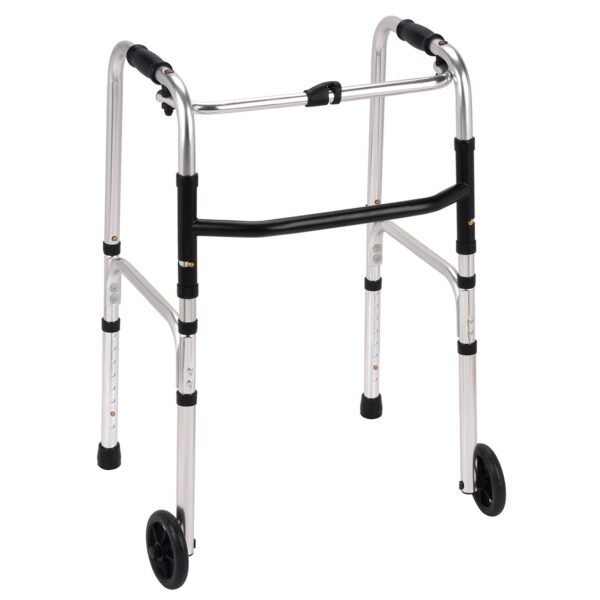 Foldable walking frame with wheels Walking frames with wheels, are mobility aids that provide support and stability for individuals with reduced mobility, helping them walk with greater confidence and independence. They are particularly useful for those who need some assistance with balance and weight-bearing while walking, whether due to injury, illness, or the effects of aging.
