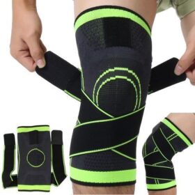 GREEN Adjustable knee Brace Compression Sleeve Pair Knee