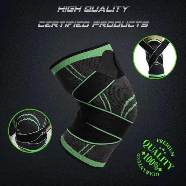 GREEN Adjustable knee Brace Compression Sleeve Pair Knee