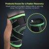 GREEN Adjustable knee Brace Compression Sleeve Pair Knee
