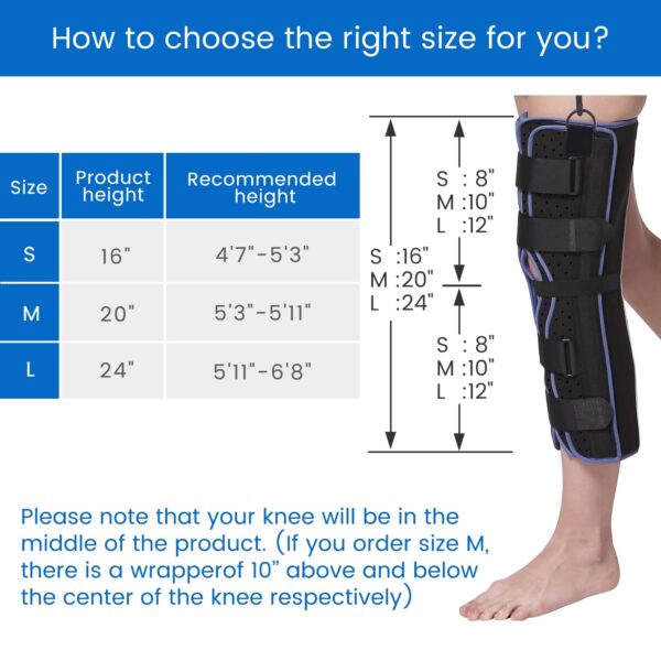 knee immobilizer brace is a supportive device that restricts knee movement, primarily used to promote healing after injuries or surgery, or to manage certain medical conditions. Uses: Post-surgical immobilization: Following procedures like knee replacement or ligament reconstruction, a knee immobilizer can help maintain the knee in a fixed position, allowing for proper healing. Fracture management: Immobilization is crucial for fractures to allow the bone to heal correctly. Ligament injuries: Knee immobilizers can be used for injuries to ligaments like the MCL (medial collateral ligament) or for patellar (kneecap) instability. Acute trauma: In cases of acute knee injuries, a knee immobilizer can provide support and limit movement while the initial swelling and pain subside. Pain relief: By restricting motion, knee immobilizers can help reduce pain and inflammation associated with various knee conditions. Benefits: Joint stability: The brace provides stability to the knee joint, preventing excessive movement that could hinder healing or cause further damage. Reduced pain and inflammation: By limiting motion, knee immobilizers can help minimize pain and inflammation associated with knee injuries and conditions. Promotes healing: By maintaining proper alignment and preventing harmful movements, knee immobilizers create an environment conducive to healing. Prevention of re-injury: During the recovery process, a knee immobilizer can help protect the knee from re-injury or further damage. Customizable fit: Many knee immobilizers come with adjustable straps to ensure a secure and comfortable fit for different individuals and conditions.
