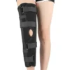 knee immobilizer brace is a supportive device that restricts knee movement, primarily used to promote healing after injuries or surgery, or to manage certain medical conditions. Uses: Post-surgical immobilization: Following procedures like knee replacement or ligament reconstruction, a knee immobilizer can help maintain the knee in a fixed position, allowing for proper healing. Fracture management: Immobilization is crucial for fractures to allow the bone to heal correctly. Ligament injuries: Knee immobilizers can be used for injuries to ligaments like the MCL (medial collateral ligament) or for patellar (kneecap) instability. Acute trauma: In cases of acute knee injuries, a knee immobilizer can provide support and limit movement while the initial swelling and pain subside. Pain relief: By restricting motion, knee immobilizers can help reduce pain and inflammation associated with various knee conditions. Benefits: Joint stability: The brace provides stability to the knee joint, preventing excessive movement that could hinder healing or cause further damage. Reduced pain and inflammation: By limiting motion, knee immobilizers can help minimize pain and inflammation associated with knee injuries and conditions. Promotes healing: By maintaining proper alignment and preventing harmful movements, knee immobilizers create an environment conducive to healing. Prevention of re-injury: During the recovery process, a knee immobilizer can help protect the knee from re-injury or further damage. Customizable fit: Many knee immobilizers come with adjustable straps to ensure a secure and comfortable fit for different individuals and conditions.