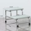 Medical step stool two-step step stool provides a safe and convenient way to reach higher places in various settings. It offers stability and support for tasks like accessing shelves, changing light bulbs, or helping children reach sinks. The two-step design offers a good balance between height and portability.
