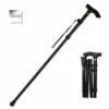 Adjustable Walking Stick Blak Folding Walking Cane Lightweight Collapsible Stick