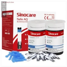Sinocare Glucometer Test Strips + Lancing - Safe Aq Smart/voice - 50pcs Each