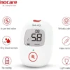 Sinocare Safe AQ Voice blood glucose monitor features voice reminders, a painless lancing device, and easy-to-use, code-free test strips. It is designed for user-friendliness, particularly for the elderly and children, with features like a light warning system and a small blood sample requirement.