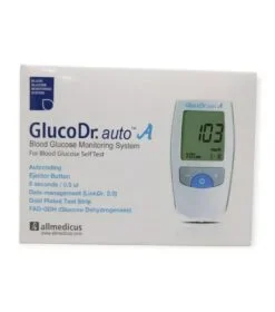 GlucoDr. auto A Blood Glucose Monitoring System, commonly known as a blood glucose meter or glucometer. Its primary use is to measure blood glucose levels, and it offers several benefits for individuals, particularly those managing diabetes. Uses: Self-monitoring of Blood Glucose (SMBG): Allows individuals to regularly check their blood sugar levels at home, work, or on the go. Diabetes Management: Helps individuals and healthcare providers understand how factors like diet, exercise, and medication impact blood glucose levels, enabling adjustments to the diabetes management plan. Detection of High/Low Glucose Levels: Identifies episodes of hyperglycemia (high blood sugar) or hypoglycemia (low blood sugar), allowing for timely intervention to prevent complications. Benefits: Accurate Monitoring: Provides precise blood sugar readings essential for effective diabetes management and preventing complications.