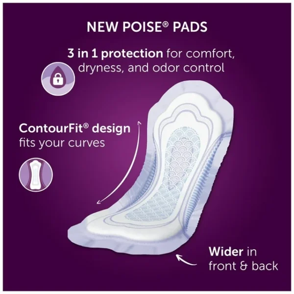 Poise Incontinence Pads, Maximum Absorbency, Long, 156 Count