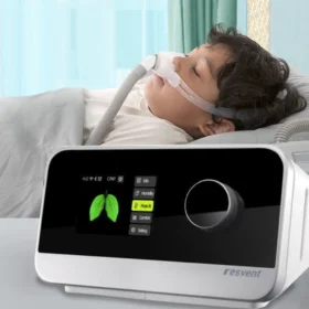 Resvent iBreeze CPAP machine, also known as an APAP (Automatic Positive Airway Pressure) machine, is primarily used to treat obstructive sleep apnea (OSA) by delivering pressurized air to keep the airway open during sleep. It offers several benefits, including automatic pressure adjustments, integrated humidification, and user-friendly features. Key Uses and Benefits: Treats Obstructive Sleep Apnea (OSA): The iBreeze machine delivers continuous positive airway pressure (CPAP) to prevent the airway from collapsing during sleep, which is the primary cause of OSA. Automatic Pressure Adjustments: The iBreeze is an auto-titrating device, meaning it automatically adjusts the air pressure based on your breathing patterns throughout the night. This ensures you receive the optimal pressure for effective therapy without over-pressurization. Intelligent Pressure Release (IPR): This feature further enhances comfort by managing pressure during inhalation and exhalation, making it easier to breathe and adjust to the airflow. Integrated Humidification: The built-in humidifier adds moisture to the pressurized air, preventing dryness and irritation of the nasal passages and throat, which can be common side effects of CPAP therapy. User-Friendly Interface: The iBreeze features a large, color touchscreen with easy navigation, allowing you to monitor your therapy data and adjust settings as needed. Smart Ramp: The Smart Ramp feature gradually increases the pressure from a low, comfortable level to the prescribed setting, making it easier to fall asleep with the CPAP mask. Data Recording and Analysis: The iBreeze can record and store sleep data, which can be accessed by your doctor or sleep specialist to monitor your therapy and make adjustments if necessary. Compact and Portable: The iBreeze's sleek design makes it easy to transport and use at home or while traveling. Improved Sleep Quality: By effectively treating sleep apnea, the iBreeze can significantly improve your sleep quality, leading to increased energy levels and overall well-being.