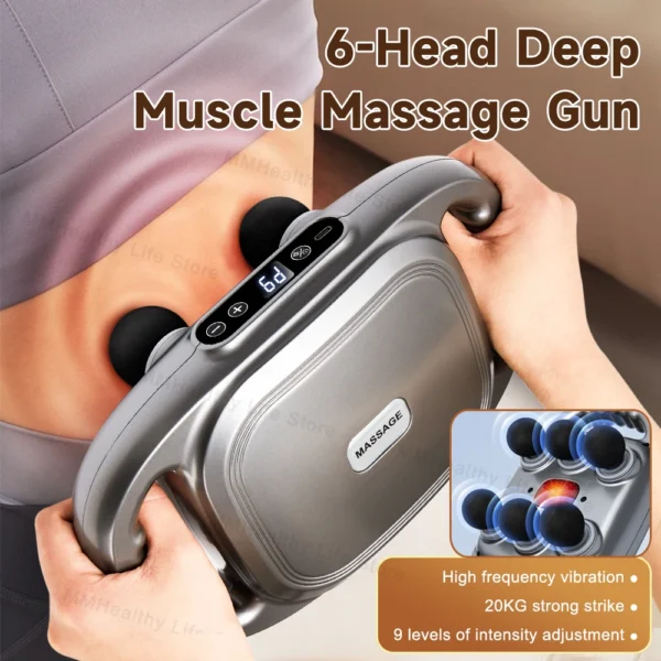 4D Massage Gun, like other massage guns, is designed to provide percussive massage therapy and offers several uses and benefits, primarily focused on muscle recovery and well-being. Uses: Muscle Pain Relief: Alleviates post-exercise muscle soreness, stiffness, and fatigue. Improved Circulation: Enhances blood flow to the targeted areas. Increased Flexibility and Range of Motion: Helps to loosen tight muscles and improve mobility. Deep Tissue Massage: Provides deep tissue work to release muscle knots and tension. Warm-up and Recovery: Can be used before workouts to warm up muscles and after workouts for recovery. Stress and Tension Relief: Promotes relaxation and can help reduce stress. Benefits: Faster Muscle Recovery: Aids in the recovery process after physical activity. Reduced Muscle Soreness and Stiffness: Lessens discomfort and improves muscle function. Enhanced Athletic Performance: Can contribute to better performance by preparing muscles and aiding recovery. Improved Overall Well-being: Contributes to a feeling of relaxation and can help with sleep. Convenience: Allows for targeted massage therapy at home or on the go.