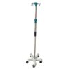 IV stand, also known as an IV pole or drip stand, primarily used in healthcare settings for administering intravenous fluids or medications. Uses: Medical Infusion: Used to hang IV bags containing fluids, medications, or blood transfusions, allowing for gravity-fed administration to patients in hospitals, clinics, nursing homes, and home care settings. Veterinary Care: Employed in veterinary clinics and hospitals for similar infusion purposes for animals. Outdoor Activities: Can be adapted for use as a light stand or other support in outdoor settings. Specifications (General): Material: Often constructed from stainless steel or aluminum alloy for durability and ease of cleaning, with polished surfaces for smoother handling. Height Adjustability: Features a telescopic design allowing for height adjustments to suit various patient needs and bed heights. Base and Mobility: Typically includes a stable base, often star-shaped, equipped with casters (wheels) for easy movement and positioning. Hooks: Designed with multiple hooks (e.g., two or four) to accommodate multiple IV bags or for concurrent use by multiple patients if needed. Durability: Built to withstand the demanding environment of medical facilities, including frequent movement and cleaning.