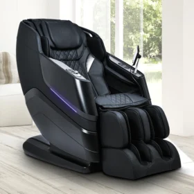 Massage chairs, like the one pictured, offer a range of uses and benefits primarily focused on relaxation, pain relief, and overall well-being. Uses: Stress Reduction: Provides a convenient way to relax and unwind, helping to alleviate stress and anxiety. Muscle Relaxation: Offers various massage techniques (e.g., kneading, tapping, shiatsu) to soothe sore muscles and reduce stiffness. Pain Management: Can help in managing chronic pain conditions, particularly back pain, neck pain, and muscle aches. Improved Circulation: Promotes blood flow throughout the body. Sleep Enhancement: Regular use can contribute to improved sleep quality by promoting relaxation and reducing fatigue. Posture Improvement: Some chairs offer features that can help align the spine and improve posture over time. Benefits: Enhanced Well-being: Contributes to both physical and mental well-being by reducing stress and promoting relaxation. Convenience: Allows for regular massage therapy sessions in the comfort of one's home, without the need for appointments or travel. Cost-Effective (Long-Term): Can be a more economical alternative to frequent professional massage sessions over time. Accessibility: Provides access to massage therapy for individuals with mobility issues or those who find it difficult to attend in-person sessions. Targeted Relief: Many chairs offer customizable settings and targeted massage zones for specific areas of the body, such as the back, neck, or legs.