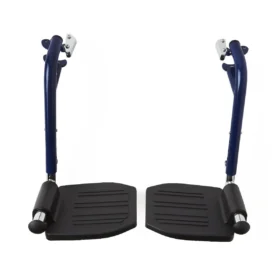 Universal wheelchair footrest replacements with swing-away legrests and plastic footplates. Fits Healthline, Drive, Medline, and most wheelchairs.