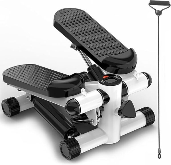 STWBHW Mini Stepper Stair Stepper,Portable Stepper Exercise Machine,Up-Down Step Machine with Resistance Bands/Non-Slip Pedal/LCD Display,330lbs Weight Capacity,Fitness Exercise Stepper for Home Use
