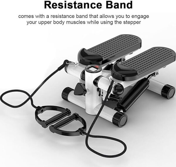 STWBHW Mini Stepper Stair Stepper,Portable Stepper Exercise Machine,Up-Down Step Machine with Resistance Bands/Non-Slip Pedal/LCD Display,330lbs Weight Capacity,Fitness Exercise Stepper for Home Use