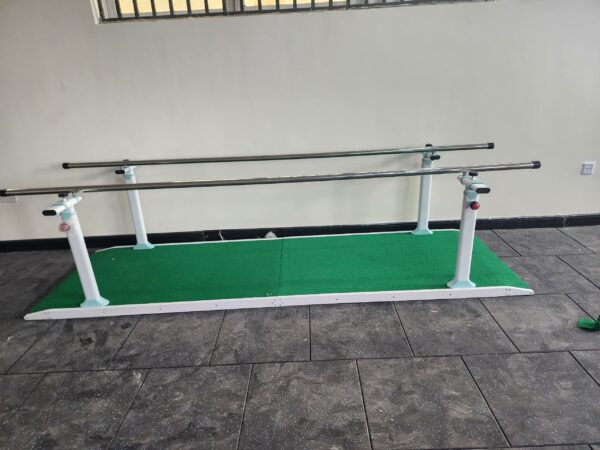 1. Rehabilitation and Physical Therapy: Gait training: Parallel bars provide support for practicing walking, helping patients relearn or improve their gait, especially after injuries or neurological conditions. Balance and stability: They are crucial for exercises that improve balance and stability, which is particularly important for individuals recovering from injuries or surgeries. Strengthening and coordination: Parallel bars allow for controlled exercises that build strength in the legs and core, while also enhancing coordination. Weight-bearing exercises: They facilitate weight-bearing exercises that are essential for building bone density and muscle mass. Post-stroke rehabilitation: Parallel bars are valuable in helping stroke patients regain movement and coordination. 2. Gymnastics: Upper body strength: Gymnasts use parallel bars to perform a variety of exercises that build strength in the arms, shoulders, and core. Dynamic movements: They are used for dynamic movements like swings, turns, and dismounts, enhancing coordination and acrobatic skills. Flexibility and range of motion: Parallel bars can also be incorporated into exercises that improve flexibility and range of motion.