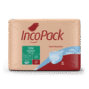 Incopack Pant Grande Dia, which is a disposable absorbent pant designed for adults with moderate to mild urinary incontinence. Uses: Managing urinary incontinence: Specifically designed for adults experiencing moderate to mild urine loss during the day. Daily activities: Ideal for ambulatory patients who need security and comfort to carry out normal daily activities while managing incontinence. Benefits: High absorbency: Designed to absorb large volumes of liquid, preventing leaks and ensuring a dry and comfortable experience. Comfort and discretion: Designed to fit like conventional underwear, providing discretion and comfort. Skin health: Made with breathable, latex-free fabric to prevent skin maceration and ulcers. Some variants incorporate features like moisture indicators and emulsions with omega-3, omega-6, aloe vera, and ambiaty extract to help balance skin's fat content and reduce water loss. Odor control: Many Incopack products include features to neutralize odors, promoting hygiene and comfort. Leak protection: Features like anti-leakage barriers made of hydrophobic material prevent lateral urine leakage, even when the pant is saturated.