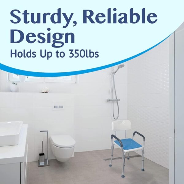 Brand Medokare Material Plastic Colour White Chair With Rail Item weight 2.12 kg Product dimensions 55D x 13W x 11H centimetres About this item ADJUSTABLE: Forget frustrating tools and DIY kits! Our bath seats for adults have easily adjustable legs that slide up or down to suit you. Simply push in the anchor pins to secure. HEAVY-DUTY: A lightweight yet durable frame makes the Medokare shower seats for elderly people easy to lift and robust enough to support up to 130 kg (280 lbs). COMFORTABLE: These shower chairs for the elderly with disabilities or injuries feature a wide, padded plastic stool that's been optimized for comfort and stability. SECURE: Designed for fall-risk individuals, this supportive shower chair with sturdy rails also has rubber feet to ensure a reassuringly secure grip. VERSATILE: Small tub or narrow shower? No problem! Our shower stools for elderly people let you sit tall in smaller bathroom showering spaces.