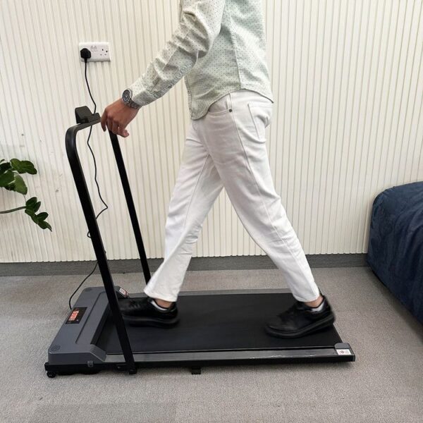 Platform treadmill |Electric Jogging and walking Device and its uses and benefits primarily revolve around cardiovascular exercise and overall fitness. Uses: Walking and Running: Treadmills are primarily used for walking, jogging, or running indoors, providing a convenient way to perform cardio workouts regardless of weather conditions or time of day. Weight Loss and Calorie Burning: They are effective tools for burning calories and supporting weight loss programs, especially when incorporating high-intensity interval training (HIIT). Cardiovascular Health Improvement: Regular use helps improve cardiovascular health by strengthening the heart and improving blood circulation. Muscle Toning: Treadmill workouts can help tone muscles, particularly in the legs, buttocks, and core. Rehabilitation and Injury Recovery: Antigravity treadmills, a specialized type, are used in rehabilitation to allow early mobilization and maintain fitness during recovery from running injuries. Benefits: Improved Cardiovascular Health: Strengthens the heart, improves blood circulation, and enhances endurance. Weight Management: Facilitates calorie burning and supports weight loss goals. Enhanced Muscle Tone: Contributes to stronger and more toned muscles, especially in the lower body. Stress Relief: Running or walking on a treadmill can release endorphins, which can act as a mood lifter and help reduce stress. Convenience and Accessibility: Allows for workouts at home, eliminating the need to go to a gym or brave outdoor conditions. Improved Sleep Quality: Cardiovascular activity on a treadmill can boost melatonin release, leading to better sleep. Bone Health: Moderate-intensity treadmill exercise can help increase bone density and reduce the risk of conditions like osteoporosis. Diabetes Management: Walking on a treadmill can help control blood sugar levels in individuals with type 2 diabetes.