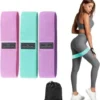 3-piece yoga resistance band set designed for hip lift, squats, and glute training. Non-slip elastic bands help shape, strengthen, and tone your body.