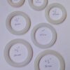 silicone ring pessaries, which are medical devices used for the management of pelvic organ prolapse and related conditions. Specifications: Material: 100% silicone, ensuring flexibility, ease of insertion/removal, and biological neutrality to prevent irritation. Sizes: Available in various external diameters, as indicated in the image (e.g., 2" (50mm), 2 ¼" (55mm), 3" (75mm), 3 ½" (90mm)), catering to different anatomical needs. Uses: Pelvic Organ Prolapse: Primarily used to provide support for pelvic organs, such as the bladder, uterus, or rectum, in cases of vaginal prolapse (e.g., cystocele, rectocele, uterine prolapse). Urinary Incontinence: Can be used to manage stress urinary incontinence by providing support to the bladder neck and urethra. Restoration of Anatomical Correlation: Helps restore the normal topographic and anatomical relationship between pelvic organs.