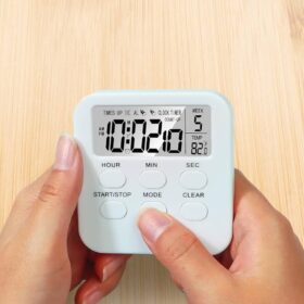 3 in 1 Multifunctional Kitchen Timer with Mute/Loud Alarm Switch ON/Off Switch 24 Hour Clock & Alarm Memory Function (Set of 1)
