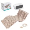 Mattress Specifications: Type: Alternating Pressure Air Mattress, specifically a bubble type based on the visual. Material: Typically PVC 3PLY or Nylon Coated PVC. Thickness: Around 0.3-0.4mm. Size (Inflated): Approximately 200 x 90 x 7 cm (for bubble type) or 185 x 85 x 6.5 cm (for tube type). Features: Designed for anti-bedsore and ulcer relief, promotes blood circulation, and provides a cool sleep surface. Pump Specifications (Alternating Pressure Pump): Size: Approximately 21.5 x 12.0 x 8 cm. Weight: Around 1.0 kg. Voltage: AC 220/230V/110V. Frequency: 50HZ/60HZ. Power: 10W. Pressure Range: 15-20kpa (115-150mmHg). Air Output: 5.0-5.5L/minute. Cycle Time: 10-15 minutes. Included Components: Alternating Pressure Pump Alternating Pressure Pad (mattress) Flexible Air Hose Easy-to-Read Manual Repair kit (e.g., round material slices, glue). Other Details: Brand: FITCONN (as indicated by "FU AMOT" which likely refers to a model or series from Fitconn). Special Features: Often includes cooling features and aims for noiseless operation. Warranty: Typically comes with a 1-year warranty.
