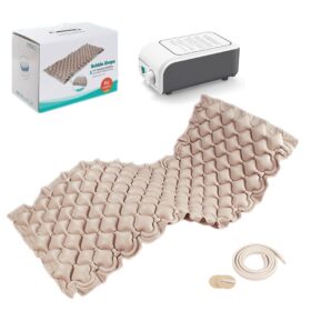 Mattress Specifications: Type: Alternating Pressure Air Mattress, specifically a bubble type based on the visual. Material: Typically PVC 3PLY or Nylon Coated PVC. Thickness: Around 0.3-0.4mm. Size (Inflated): Approximately 200 x 90 x 7 cm (for bubble type) or 185 x 85 x 6.5 cm (for tube type). Features: Designed for anti-bedsore and ulcer relief, promotes blood circulation, and provides a cool sleep surface. Pump Specifications (Alternating Pressure Pump): Size: Approximately 21.5 x 12.0 x 8 cm. Weight: Around 1.0 kg. Voltage: AC 220/230V/110V. Frequency: 50HZ/60HZ. Power: 10W. Pressure Range: 15-20kpa (115-150mmHg). Air Output: 5.0-5.5L/minute. Cycle Time: 10-15 minutes. Included Components: Alternating Pressure Pump Alternating Pressure Pad (mattress) Flexible Air Hose Easy-to-Read Manual Repair kit (e.g., round material slices, glue). Other Details: Brand: FITCONN (as indicated by "FU AMOT" which likely refers to a model or series from Fitconn). Special Features: Often includes cooling features and aims for noiseless operation. Warranty: Typically comes with a 1-year warranty.
