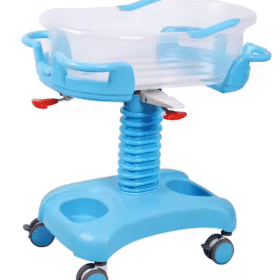 hospital baby bassinets or infant carts, which are designed for the safe storage and transport of newborns within healthcare settings.