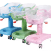 hospital baby bassinets or infant carts, which are designed for the safe storage and transport of newborns within healthcare settings.