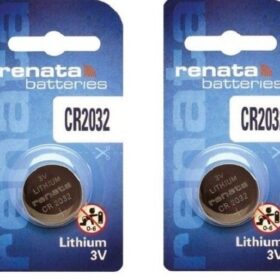 Renata CR2032 Lithium 3V battery. Specifications: Chemistry: Lithium Voltage: 3V Size: CR2032 (coin cell) Capacity: Typically 225 mAh Diameter: 20 mm (0.78") Height: 3.2 mm (0.12") Features: Low self-discharge, high energy density, good temperature behavior, high capacity retention on storage, Swiss quality Uses: Renata CR2032 lithium batteries are versatile and used in a wide range of portable electronic devices and applications, including: Watches and Clocks: Powering various types of timepieces. Computers: Memory backup for motherboards. Automotive: Keyless remotes and car security alarms. Medical Devices: Various medical equipment and sensors. Telecommunications: Devices within telecommunication systems. Consumer Electronics: Calculators, toys, electronic scales, remote controls, 3D glasses, heart rate monitors, and other portable devices. Specialized Equipment: Dog collars, rangefinders, riflescopes, PDAs, and measuring equipment.