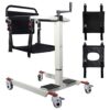 Patient Lift Transfer Chair, also known as a Patient Transfer Lift or Transfer Wheelchair, which is designed to assist in transferring individuals with limited mobility. Specifications: Adjustable Design: Features adjustable height and sometimes width to accommodate different users and transfer scenarios, ensuring comfort and ease of use. Portability: Often made from lightweight materials and designed with a folding frame for easier handling and transport by caregivers. Safety Features: Includes mechanisms to ensure user safety during transfers, such as secure restraints and stable construction to prevent slipping or falling. Materials: Constructed with durable and often waterproof materials for longevity and ease of cleaning, especially for shower chair or commode chair functions. Multi-functional: Can serve various purposes, including patient lift, transfer chair, shower chair, and bedside commode. Uses: Patient Transfers: Primarily used to safely and efficiently transfer individuals between various locations such as beds, wheelchairs, toilets, showers, and even cars. Home Care & Medical Facilities: Ideal for daily use in home care settings, hospitals, and nursing homes to assist elderly individuals, those with disabilities, or patients recovering from surgery. Assisting Daily Living Activities: Facilitates activities like bathing, toileting, and general mobility, promoting independence and dignity for users. Reducing Caregiver Strain: Simplifies the transfer process for caregivers, reducing physical strain and ensuring safer handling of patients.