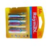 Specifications: Type: Alkaline Extra (Alkaline Manganese) Size: AA (LR6/AM3) Voltage: 1.5V Safety: Free from Mercury and Cadmium, making them safe for people and the environment. Shelf Life: 7 years from the date of production. Packaging: Available in packs of 4 pieces (as shown) or 10 pieces. Uses: General Electronic Devices: Effective for use with a wide range of everyday electronic devices. Digital Devices: Specifically marketed as "GREAT FOR DIGITAL DEVICES". High-Drain Devices: Premium alkaline batteries like these are designed to deliver reliable power, especially in high-drain scenarios, offering extended service life compared to zinc-carbon equivalents. Common Applications: Suitable for powering items such as toys, remote controls, digital cameras, flashlights, portable games consoles, shavers, and other household electronics.
