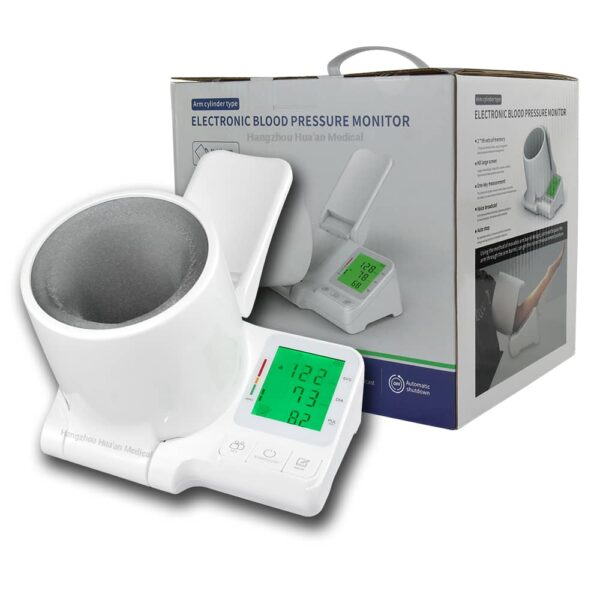 Medical Electronic Blood Pressure Monitor, an arm cylinder type, offers several features and specifications based on the image and available information: Key Features: Arm Cylinder Type: Designed for upper arm blood pressure measurement, indicated by the "Arm cylinder type" label on the product and packaging. Automatic Shutdown: Includes an automatic shutdown feature for power saving. Large Display Screen: Features a large LED screen for clear and precise readings, suitable for use day and night, and beneficial for individuals with poor vision. Voice Broadcast: Equipped with a voice broadcast function, making it particularly suitable for the elderly or those with impaired vision. Memory Storage: Supports memory storage for tracking readings, and some models support up to 2 users. Professional and Reliable: Utilizes advanced measurement technology for highly reliable readings. Arrhythmia Detection & Hypertension Indicator: Some models offer features like arrhythmia detection and a hypertension indicator. Specifications (based on similar models): Accuracy: Pressure accuracy within ±3mmHg (±0.4kPa) and pulse accuracy within ±5%. Measuring Range: Pressure measuring range of 0-300mmHg (0.0kPa-40.0kPa) and pulse rate of 40-200 beats/minute. Cuff Range: Typical cuff range for upper arm models is around 22-34 cm (8.66"-13.38"), suitable for adults and the elderly. Power Source: May be corded electric or battery-powered (e.g., 4*AA Batteries). Display Type: LCD Digital Display. Included Components: Typically includes the blood pressure monitor, power cable, and user manual.